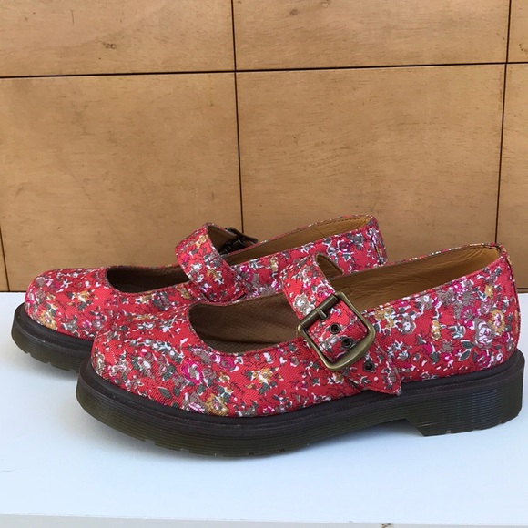 dr martens floral mary janes